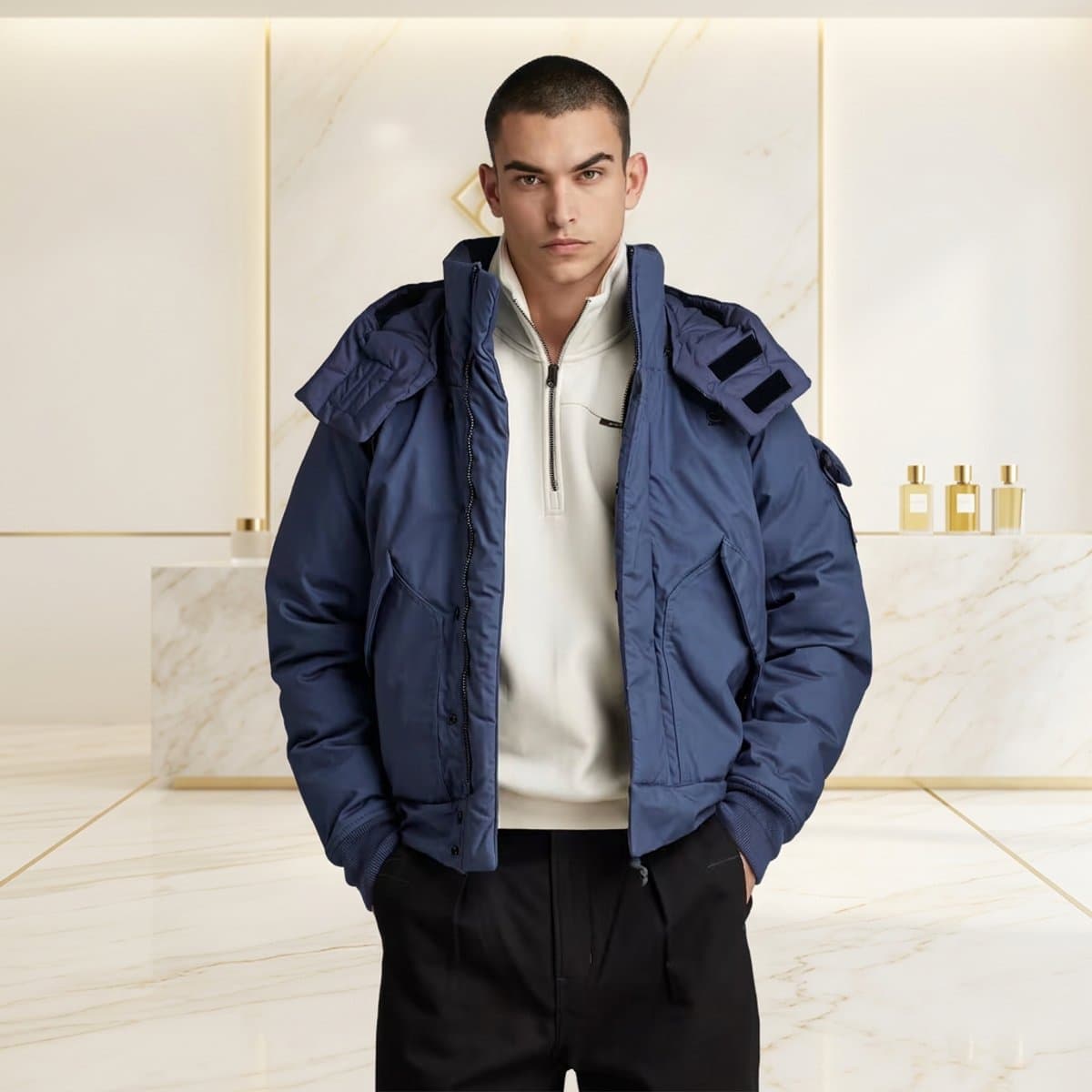 G-Star RAW Flight Bomber Puffer — Rank Blue - imagen 1