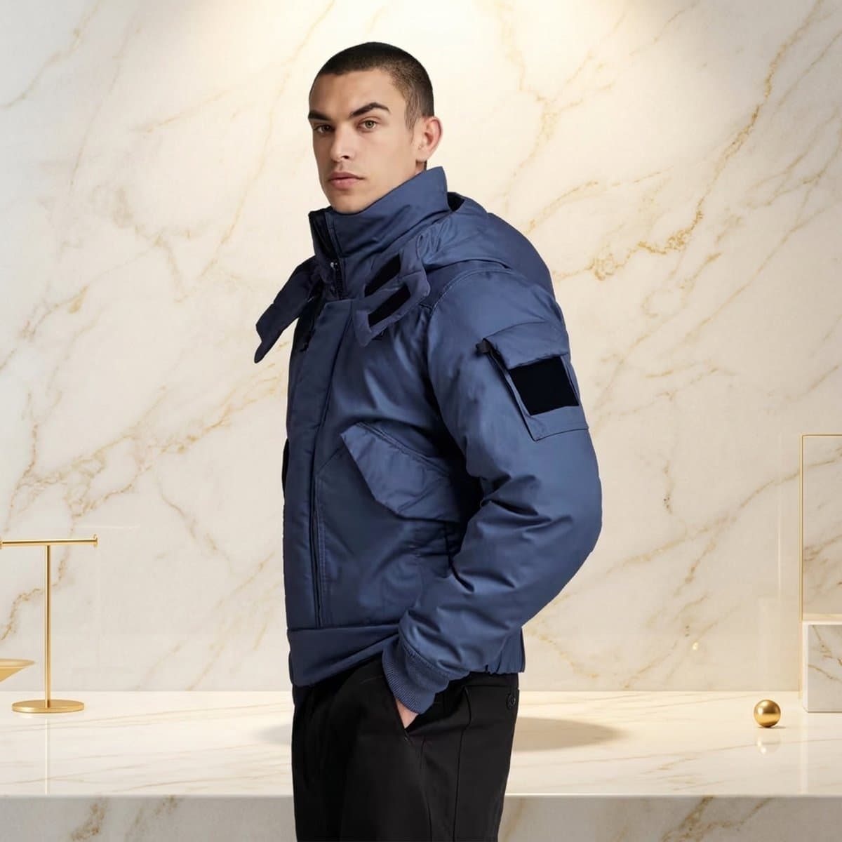 G-Star RAW Flight Bomber Puffer — Rank Blue