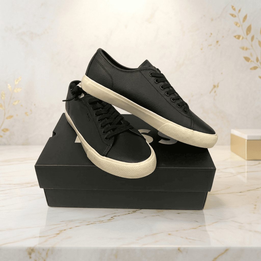 HUGO BOSS Zapatillas Piel Napa Negra — Talla 45