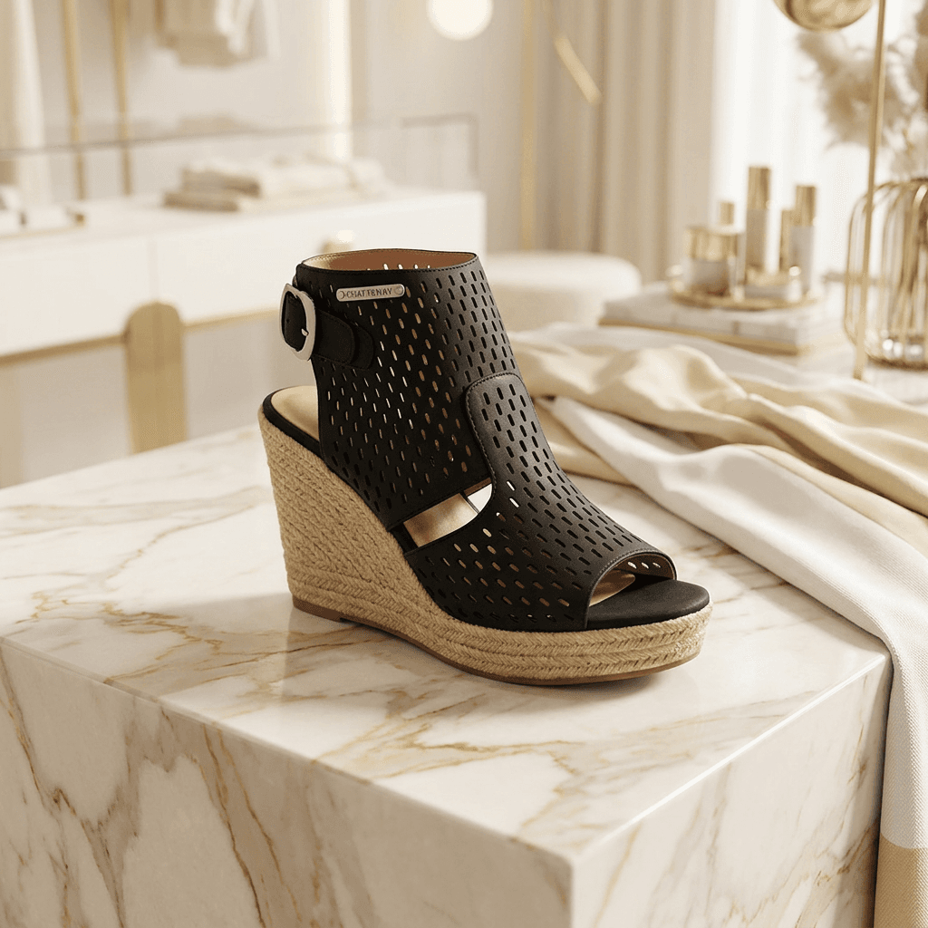 Chattawak Danube Noir · Sandalia Cuña Negra — Talla 40