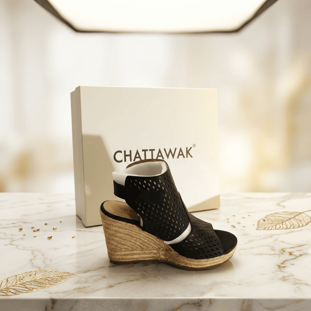 Chattawak Danube Noir · Sandalia Cuña Negra — Talla 40 - miniatura 2