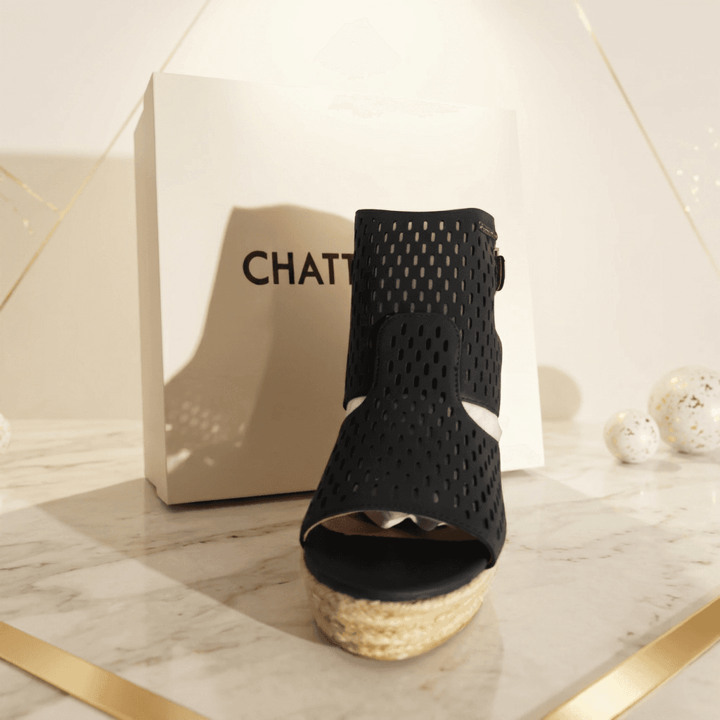 Chattawak Danube Noir · Sandalia Cuña Negra — Talla 40 - miniatura 3