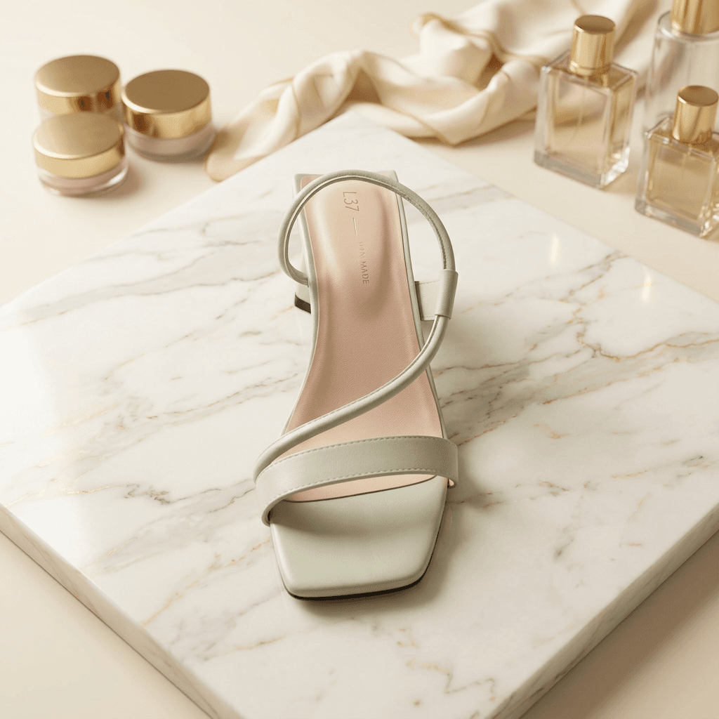 In Love Sandalias Tacón Bajo · Verde Agua — Talla 37