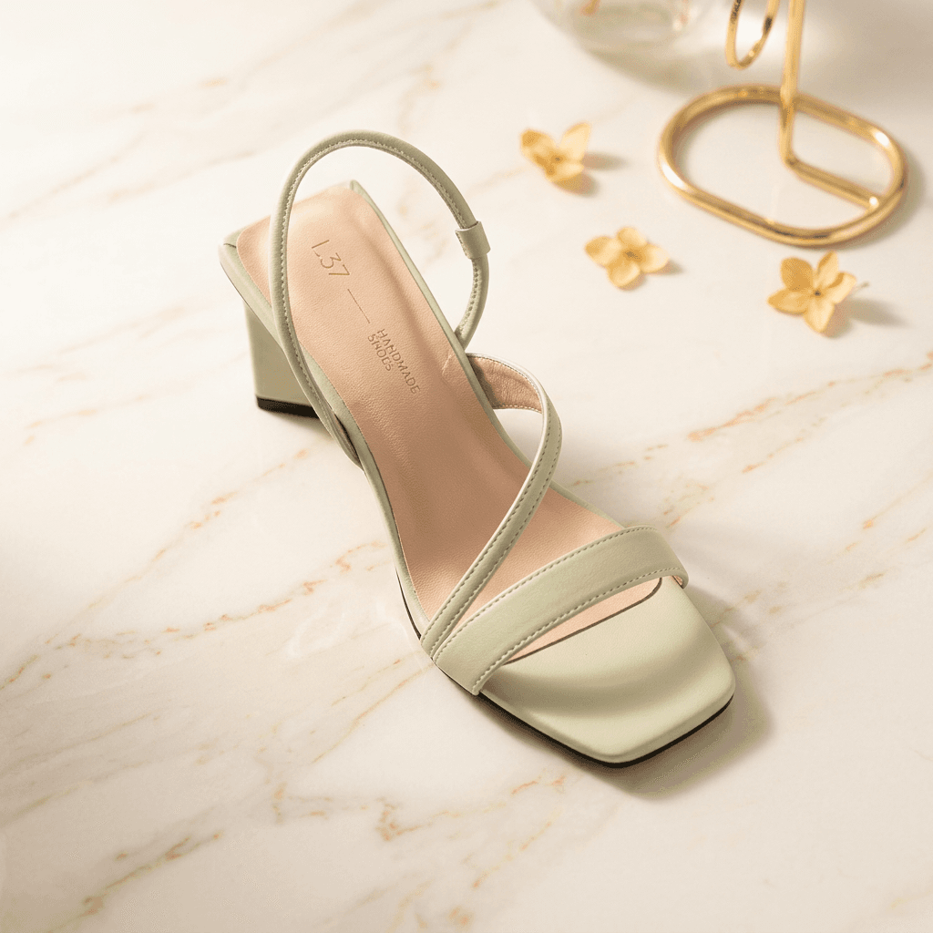 In Love Sandalias Tacón Bajo · Verde Agua — Talla 37 - miniatura 2