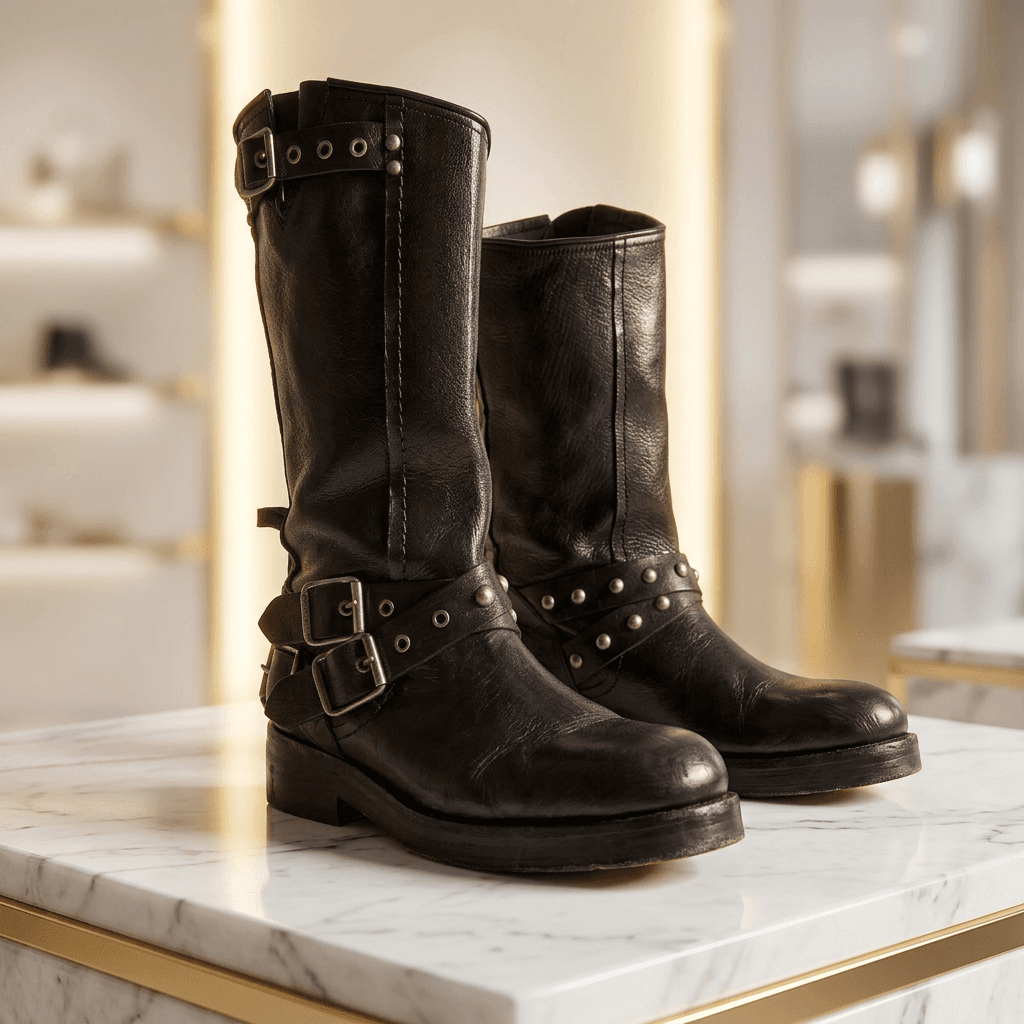 Free People · We The Free Janey Engineer Boot Negro — Botas Biker de Piel - miniatura 3