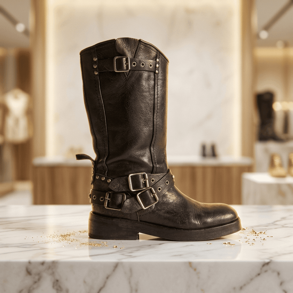 Free People · We The Free Janey Engineer Boot Negro — Botas Biker de Piel