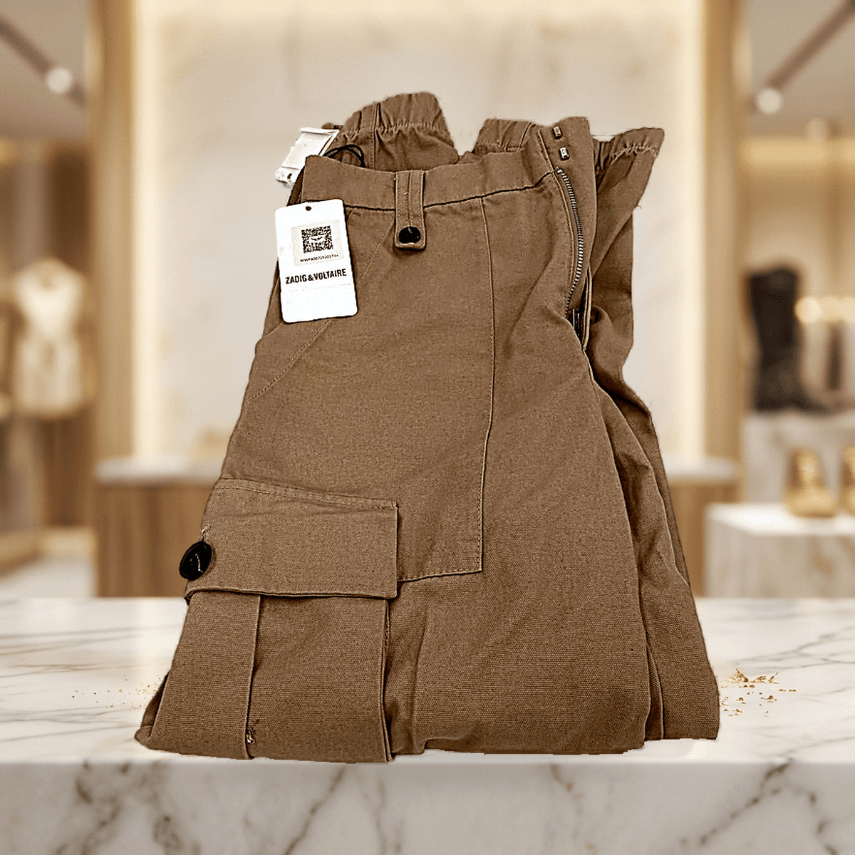 Zadig & Voltaire · Pantalón Cargo Pilote Camel, talla 34
