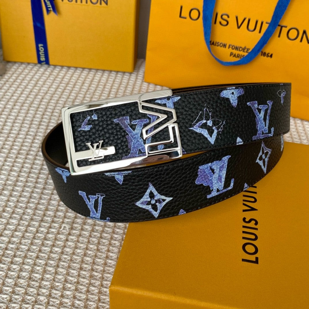 Cinto Monograma LV Azul 40mm